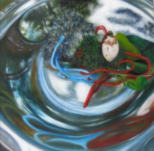 T.J.'s Spring, 10"x10" Oil on aluminum